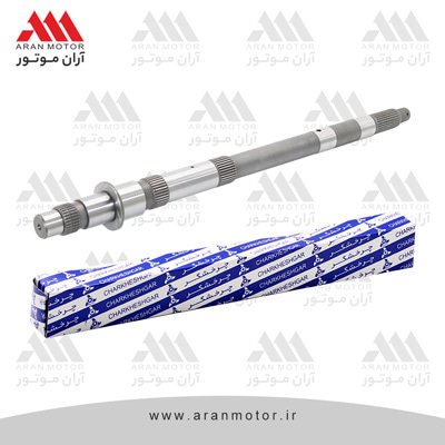 تصویر قطعه شفت اصلي گيربكس نيسان طرح جديد بنزيني و ديزل 34 خار بدون رزوه  _ چرخشگر